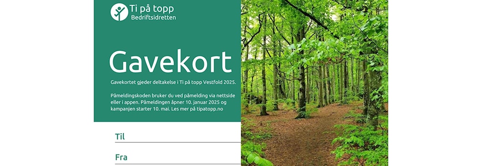 Gavekort Ti på Topp 2025